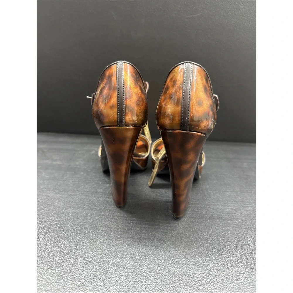 PRADA Metallic Brown / Copper Patent Leather Heels Shoes Size 40